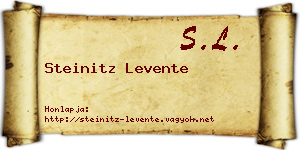 Steinitz Levente névjegykártya